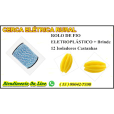 Fio Eletroplástico Cordoalha Aço 15X6 - 500M Brinde 12 Isoladores