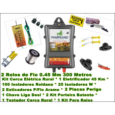 Cerca Elétrica Rural Kit Completo Eletrificador Isoladores