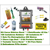 Cerca Elétrica Rural Kit Completo Eletrificador Isoladores