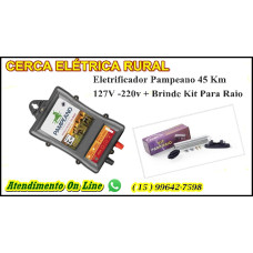 eletrificador pampeano 45km + brinde Kit Para Raio