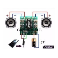 Módulo Placa Amplificador Som Estéreo 2ch 3w+3w Pam8403 - Arduino