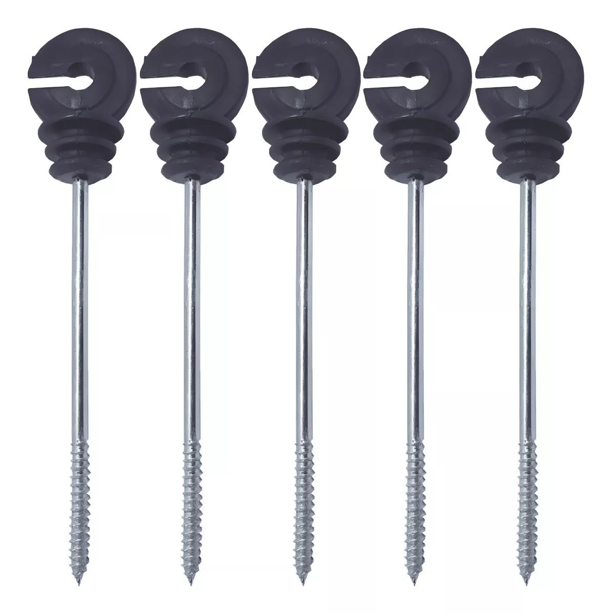 Isolador Gancho Longo Cerca Eletrica Rural Pacote 10 Unidades Cor Preto