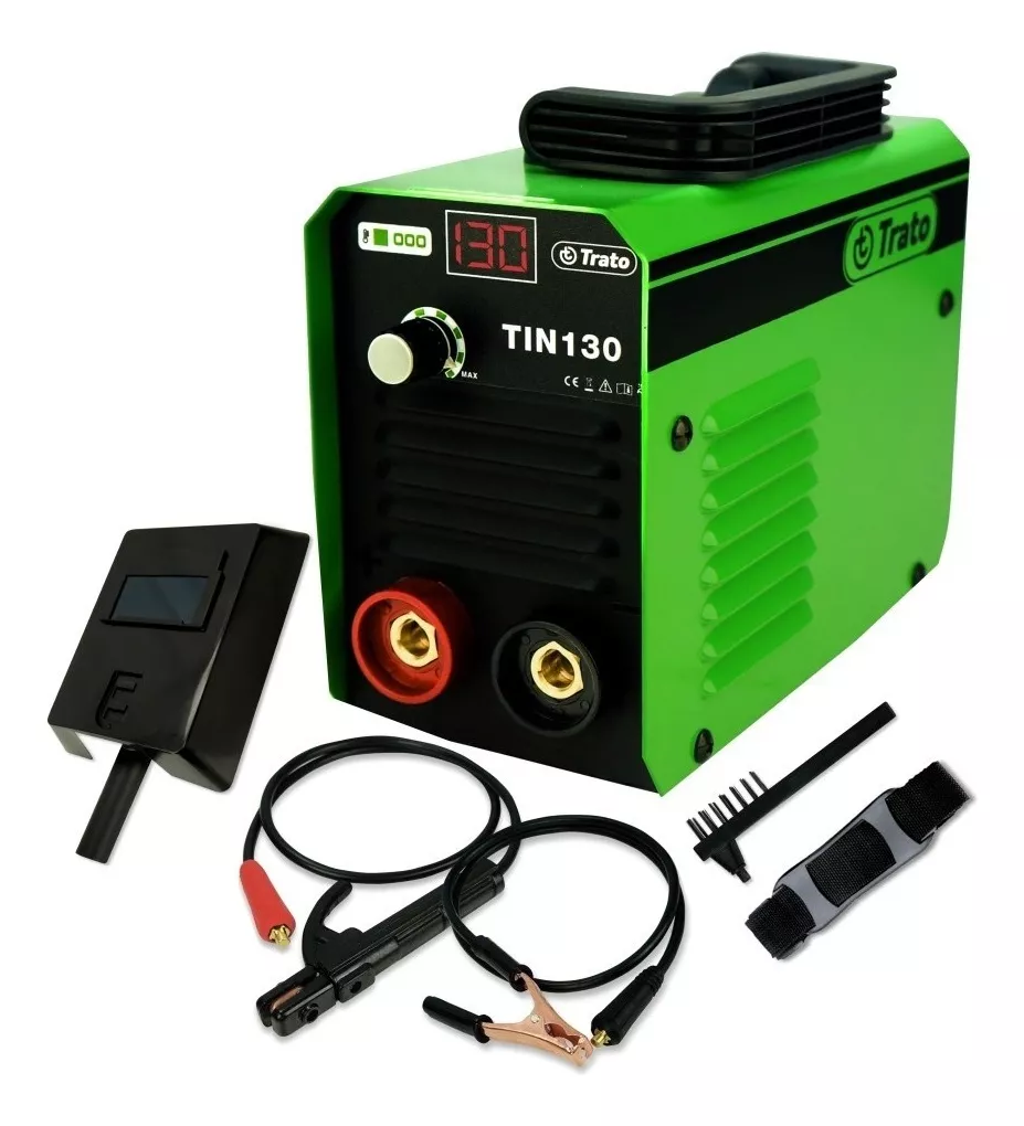 Máquina Solda Inversora 130a Mma Tin130 220v Trato Cor Verde-escuro e Negro 60 Hz