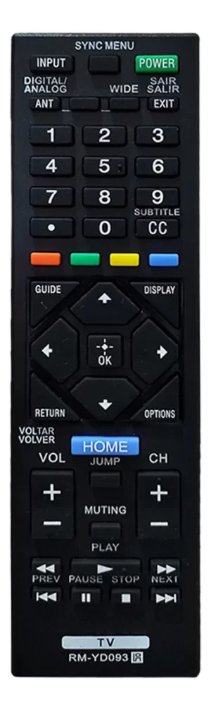 Controle  Sony Rm-yd093 Kdl-46r475a Kdl-40r485b Kdl-40r355b