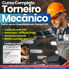 Curso Completo Curso de Torneiro Mecânico Ferramenteiro + Fresador Ferramenteiro + Ajustador Mecânico