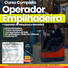 Curso Completo de Operador de Empilhadeira + Bob Cat + Guindaste RT e Munck